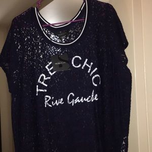 -Navy Jersey material shirt.